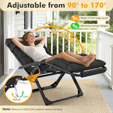 Slendor Oversized Zero Gravity Chairs XXL, 33In Padded Zero Gravity Lounge Chair, Lawn Recliner - Photo 8