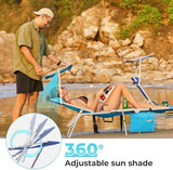 #WEJOY 4 in 1 Tanning Chair with Face Hole & Canopy & Side Table - Photo 4