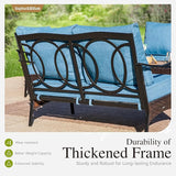 Sophia & William Extra Large Outdoor Patio Motion Sofa Chairs Set 2 PCS Heavy-Duty Metal Porch Furniture with High Back - Photo 5