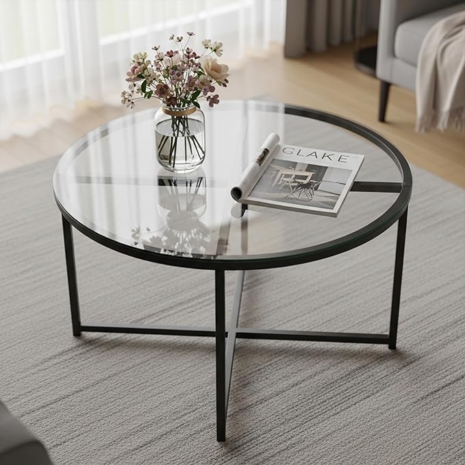 24 inch Round 1/4" Thick Pencil Polished Edge Glass Table Top with 6 Bumpers - Tempered - Photo 9