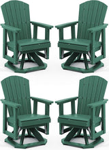 SERWALL Adirondack Swivel Glider Chair, HDPE Glider Set of 4 for Outdoor, All-Weather Glider Chair for Porch, Balcony - Photo 1