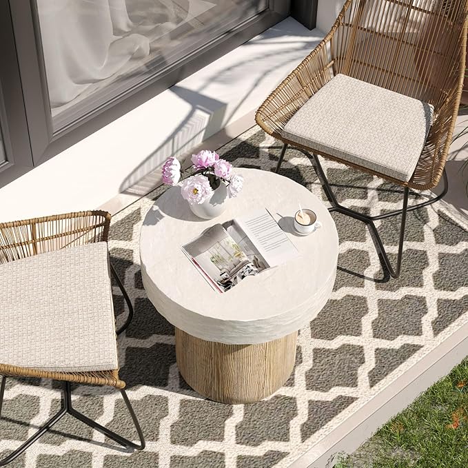 SUNBURY Outdoor Concrete Coffee Table, 20" W Patio Dining Table - Photo 4