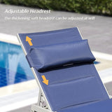 Domi Patio Chaise Lounge Set of 2 with Side Table, Adjustable Full Aluminum Pool Lounge Chairs with Wheels - Photo 2