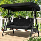 AECOJOY Outdoor Porch Swing, 3-Seat Porch Swing with Adjustable Canopy - Photo 1
