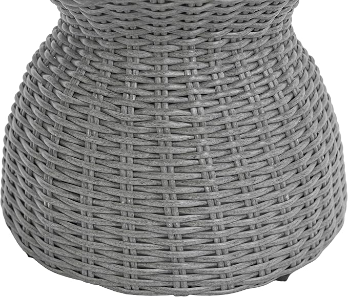 Christopher Knight Home Denhill 15.25" Outdoor Side Table, Round Patio End Table with Wood Top and Wicker Base - Photo 10