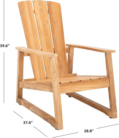 Safavieh Couture Patio San Juan Natural Brazilian Teak Wood Outdoor Adirondack Chair