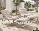NICESOUL 2-Piece Outdoor Lounge Chair and Ottoman Set, Comfy Patio Lounge Chairs with Reclined Backs and Armrests - Photo 1