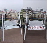 Upgraded Metal Patio Porch Swing with A-Frame Stand Heavy Duty Metal Hanging Porch Swing Chair Patio Hanging Bench - Photo 2