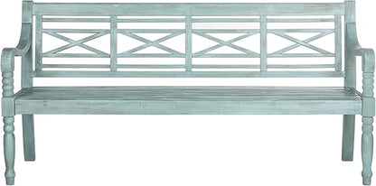 Safavieh Outdoor Collection Karoo Bench, Beach House Blue