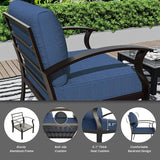 Gotland Aluminum Patio Furniture Set with Fire Pit Table - Photo 7