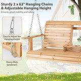 Tangkula 2 Person Hanging Porch Swing, Outdoor Bench Swing with Adjustable Chains, Foldable Cup Holders, High Back - Photo 8