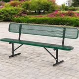 8FT Park Benches for Outside, Garden Benches Weatherproof with Backrest - Heavy-Duty Metal Bench for Patio Porch - Photo 1