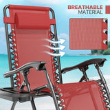 Magshion Zero Gravity Lounge Chair, Adjustable Folding Recliner with Cup Holder Side Tray & Removable Headrest Pillow - Photo 7