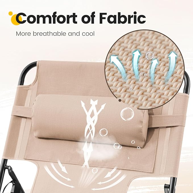 KING BIRD Tanning Chair with Face Hole, 5-Position Folding Outdoor Beach Lounge Chair for Sunbathing - Photo 7