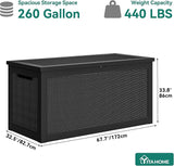 YITAHOME 260 Gallon Outdoor Storage Box, Large Water Resistant Resin Deck Box - Photo 6