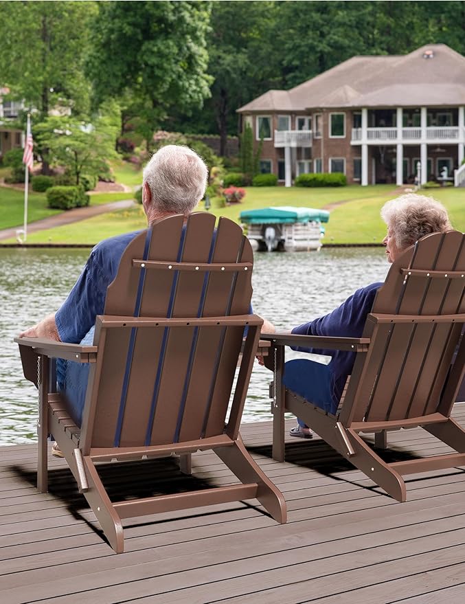 Folding Adirondack Chair - Durable HDPE Poly Lumber All-Weather Resistant - Photo 8