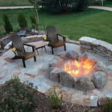 FUNBERRY Folding Adirondack Chair Set of 3, All Weather HDPE Fire Pit Chairs with Cup Holder for Outdoor - Photo 2
