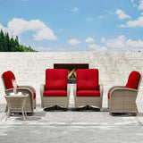 Joyside Wicker Patio Furniture Set, 6 Piece Outdoor Furniture Set with Thickened Cushions, High Back, Deep Seating - Photo 7