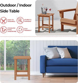Costaelm Square Outdoor Side Tables, Adirondack Patio Tables for Outside, HDPE Patio End Table Weather Resistant - Photo 4