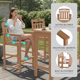 Ciokea 3 Pcs Outdoor Bar Height Table Set, 60" Extra Long Rectangle High Top Table and 2 Oversized Adirondack Chairs Set - Photo 6