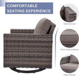 Outdoor Patio Swivel Rocker Chairs - 3 Piece Wicker Patio Furniture Bistro Swivel Rocking Chairs Set with Comfortable - Photo 5