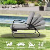 3 Piece Patio Furniture Set, Metal Patio Chairs with Fold Out Foot Rest - Photo 4
