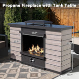 Outdoor Aluminum Furniture Set, 5-Piece Patio Conversation Set, 2 Swivel Chairs, 2 Sofa and 1 Fireplace - Photo 3