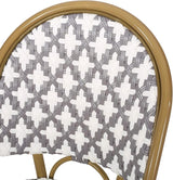 Christopher Knight Home Darcy Outdoor French Bistro Chair (Set of 4), Gray + White + Bamboo Print Finish - Photo 10