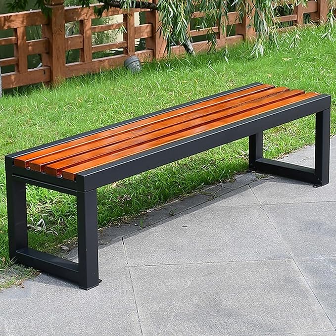 Outdoor Bench, Metal Park Bench Cast Iron Outdoor Benches Front Porch Outdoor Furniture for Patio, Garden Bench, Park, Lawn, Yard (Size : 150cm/59in)
