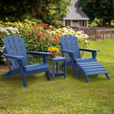 IVY&LANE Outdoor Adirondack Ottoman | Folding | HDPE | Blue | All Weather - Photo 2