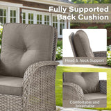 Belord 5 Piece Patio Rocking Chairs Furniture Set - Outdoor Wicker Furniture with Ottomans and Side Table - Photo 3