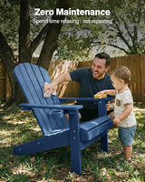 YEFU Adirondack Chairs Set of 6: Outdoor Chair HIPS Plastic Adirondack Chairs - Patio Chairs with Wood Texture - Lawn - Photo 9