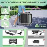 Suteck Oversized Zero Gravity Chair, 33In XXL Outdoor Recliner Chair w/Removable Cushion&Headrest - Photo 5