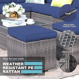 Patiorama 2 Pieces Assembled Outdoor Patio Ottoman - Photo 4