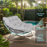Grand patio Outdoor Rocking Chair with 2 Cushions, E-Coated Papasan Rocking Chair with Cushion - Photo 6
