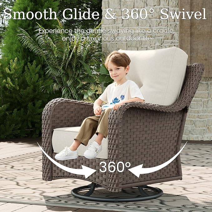 7 Piece Patio Furniture Set with Fire Pit Table - Photo 3