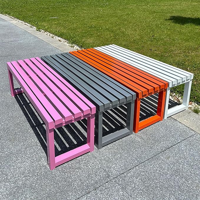 Outdoor Garden Bench,3 Seater Metal Patio Benches,Park Seat for Lawn,Yard,Porch,Backless Furniture Seating,880lb Capacity,39.1/47.2/57/70.8 in(Gray,71 Inch)
