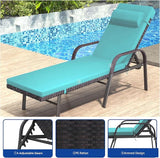 Patio Chaise Lounge Set 3 Pieces Pool Lounge Chairs - Photo 2