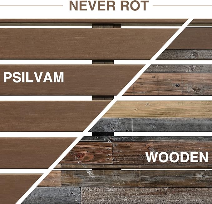 Psilvam Knight Bench, Two Person Outdoor Poly Lumber Patio Backless Bench - Photo 6