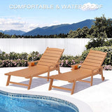 Outdoor Chaise Lounge Chair with Wheels, 6.3ft Full-Length Patio Pool Lounge Chairs - Photo 7