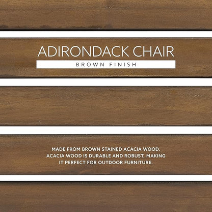 Linon Home Dcor Home Decor Teak Wood Stock Chair, 30.4" wx37.6 dx37.8 h, Stain