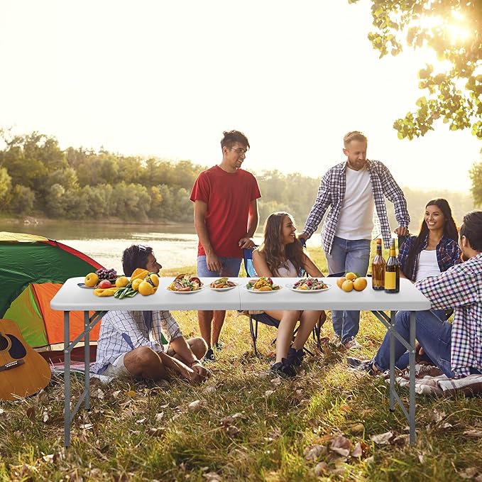 SUPER DEAL Upgraded 6FT Folding Picnic Table for Outdoor - Photo 2