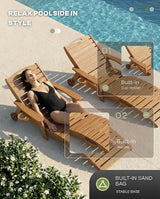 Pre-Assembled Folding in-Pool Lounge Chair, HDPE Outdoor Chaise Lounge with Cup Holder, Pool Lounge Chair for Poolside - Photo 3