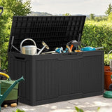 YITAHOME 80 Gallon Outdoor Storage Box, Large Water Resistant Resin Deck Box - Photo 2