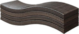 Modway Peer Wicker Rattan Outdoor Patio Two Chaise Lounge Chairs with Cushions in Brown White - Photo 4