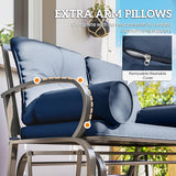 Outsunny Swing Glider Rocking Chair, Double Patio Bench, 2 Person Loveseat with Steel Frame, Cushions, Pillow Armrests - Photo 5