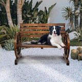 41in Outdoor Wooden Porch Benches, Weatherproof Patio Park Bench, Outside Leisure Bench, Outdoor Garden Park Bench - Photo 8