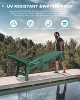 SERWALL Patio Chaise Lounge Chair, 78'' Long HDPE 5 Positions Adjustable Outdoor Lounger - Photo 4