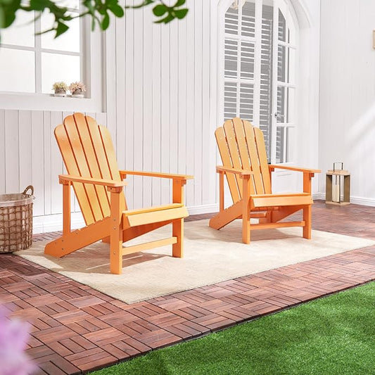 Adirondack Chairs Weather Resistant, Patio Firepit Chair, Sturdy Outside Chairs, Lawn Chairs, Easy Assembly 350lb, for Outdoor Patio Yard