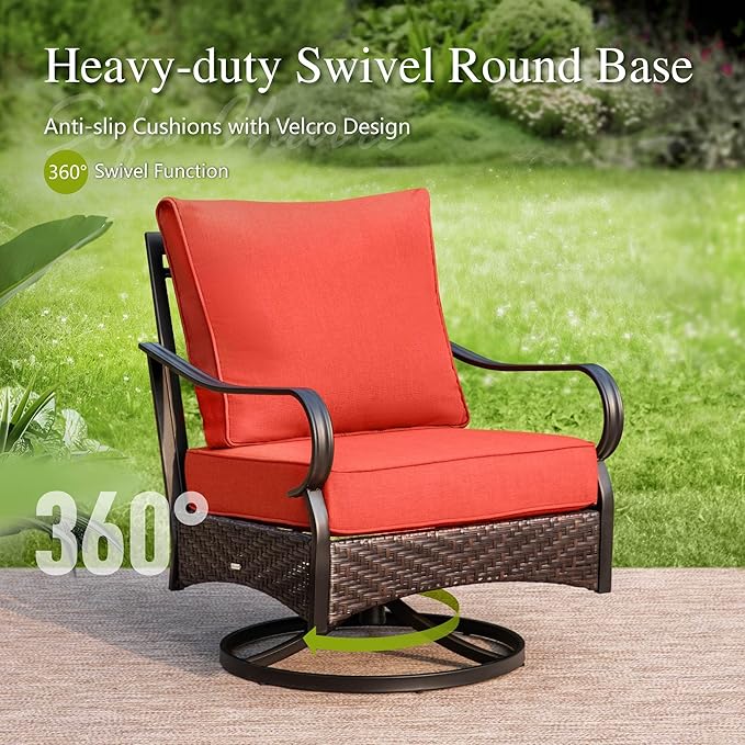 Sophia & William Patio Furniture Set, 4 Piece Metal Outdoor Conversation Set with 3-Seater Outdoor Couch - Photo 4